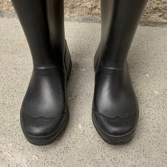 HUNTER Original Rain Boots US 2 EU 32 Big Kids Black High Gum Boot Rubber - Picture 14 of 15